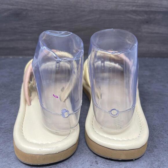 Madewell Slide Sandals Womens Size 7 Leeandra Puffy Leather Multi Yellow Brown - Picture 6 of 9